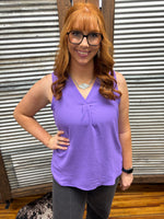 "Essential Woven Tank" Top *Lavender