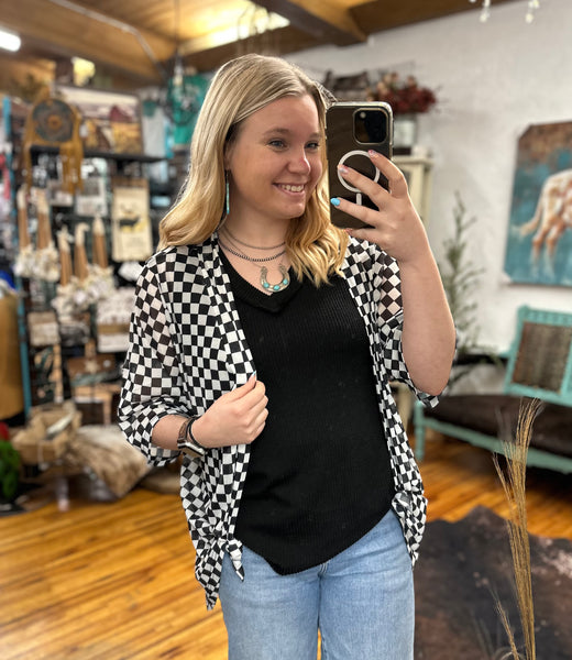 "Round The Track" One Size Cardigan