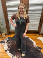 "Charcoal Ribbed" Overalls