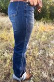 Cuffed Stright Leg Jeans