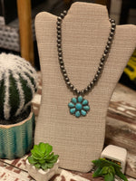 "Turquoise Flower" Necklace