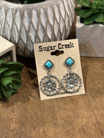 “Sunflower Babe” Turquoise Stud Earrings